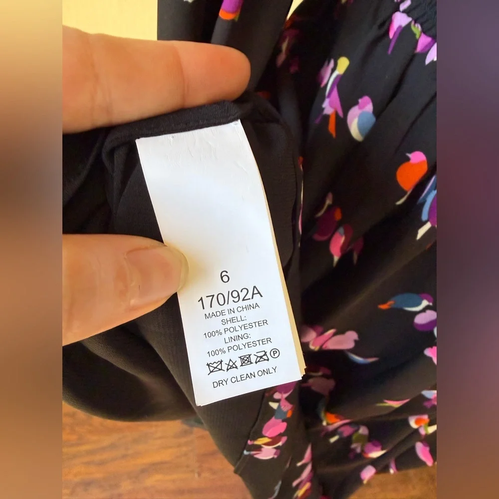 Kate spade lovebirds dress mock neck black dress size 6